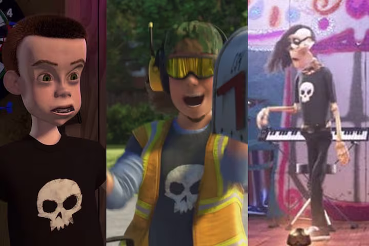 Sid niño (Toy Story), Sid adolescente (Toy Story 3), Sid muerto (Coco) Sid niño (Toy Story), Sid adolescente (Toy Story 3), Sid muerto (Coco)