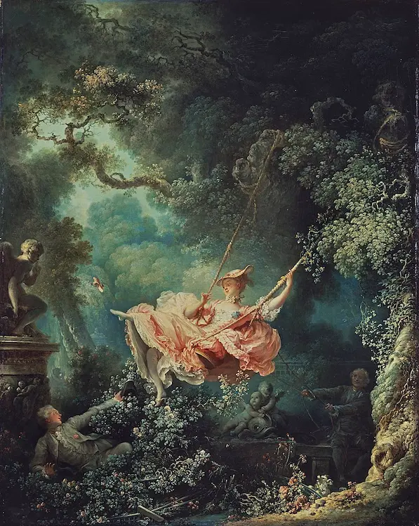 Jean-Honoré Fragonard (1767), El columpio, Colección Wallace, Londres Jean-Honoré Fragonard (1767), El columpio, Colección Wallace, Londres